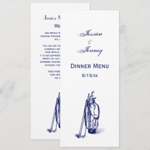 Golf Bag Golf Clubs Blue Invitation