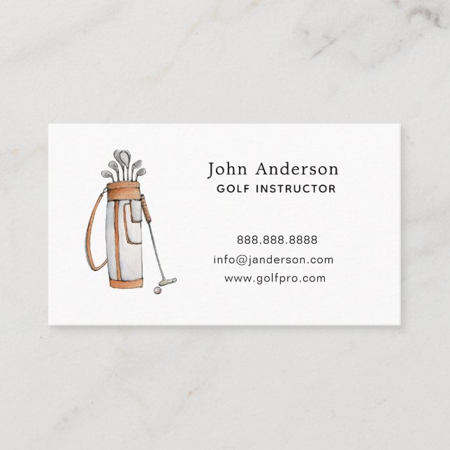 Golf bag Golf Coach Business Card (Front)