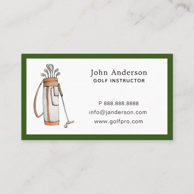 Golf bag Golf pro or Instructor Business Card (Front)