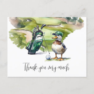 Golf Bag in golf course watercolor for golfer Postcard
