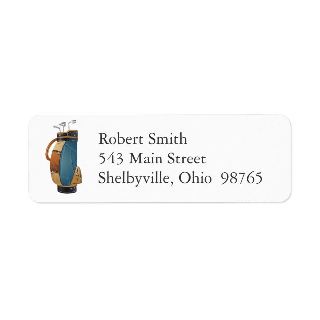 Golf Bag Return Address Labels (Front)