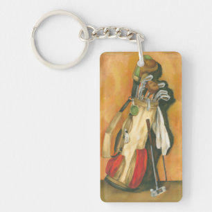 Golf Bag with Glove by Jennifer Goldberger Key Ring