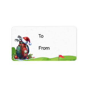 Golf bag with Santa Hat for Golfer Label