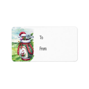 Golf bag with Santa Hat for Golfer Label