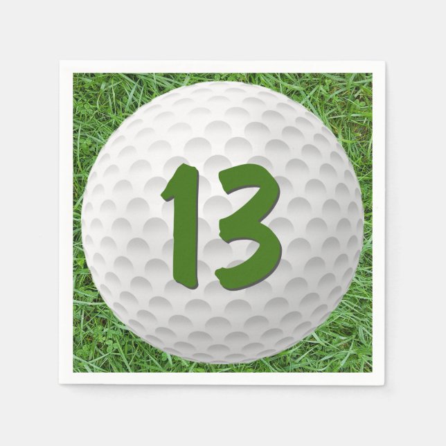Golf Ball 13th Birthday  Napkins (Front)