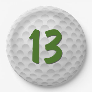Golf Ball 13th Birthday  Paper Plate