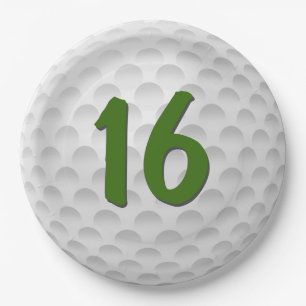 Golf Ball 16th Birthday  Paper Plate