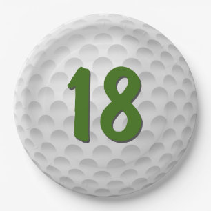 Golf Ball 18th Birthday Paper Plate