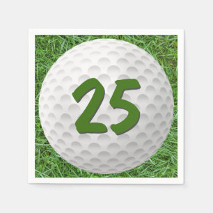 Golf Ball 25th Birthday Napkins