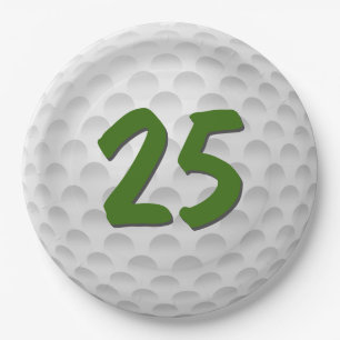 Golf Ball 25th Birthday  Paper Plate