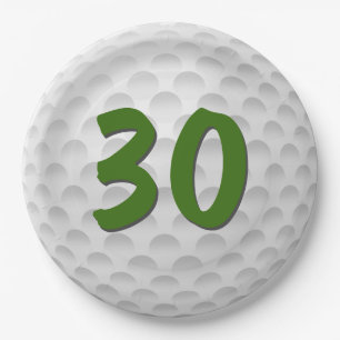 Golf Ball 30th Birthday  Paper Plate