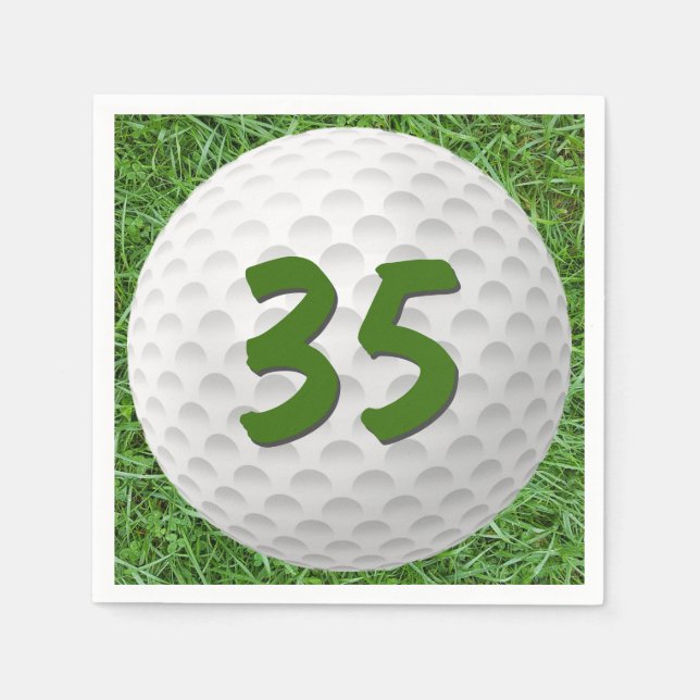Golf Ball 35th Birthday Napkins (Front)