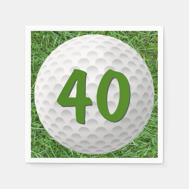 Golf Ball 40th Birthday  Napkins (Front)