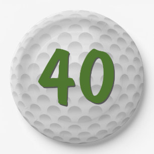 Golf Ball 40th Birthday  Paper Plate