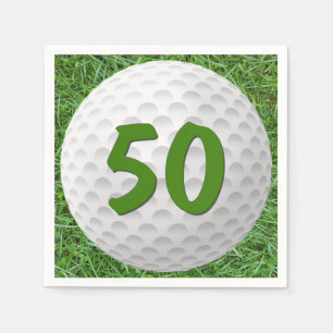 Golf Ball 50th Birthday Napkins