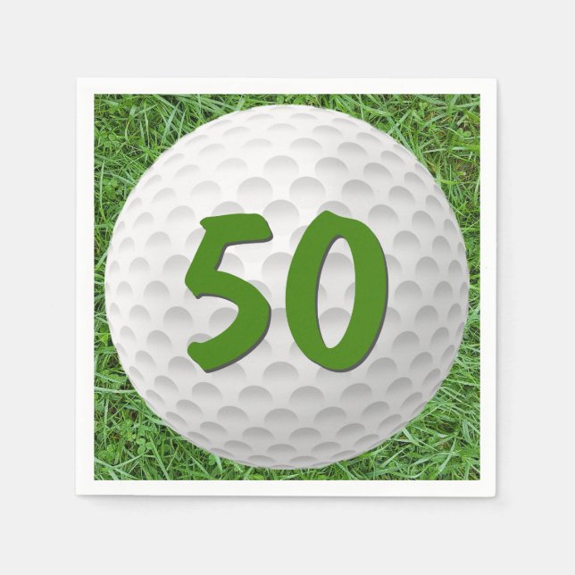 Golf Ball 50th Birthday  Napkins (Front)