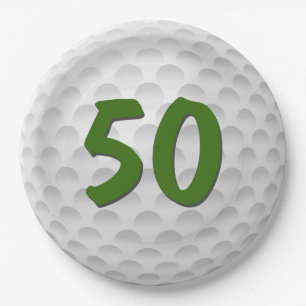 Golf Ball 50th Birthday  Paper Plate