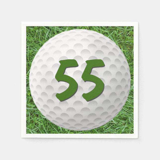 Golf Ball 55th Birthday Napkins (Front)