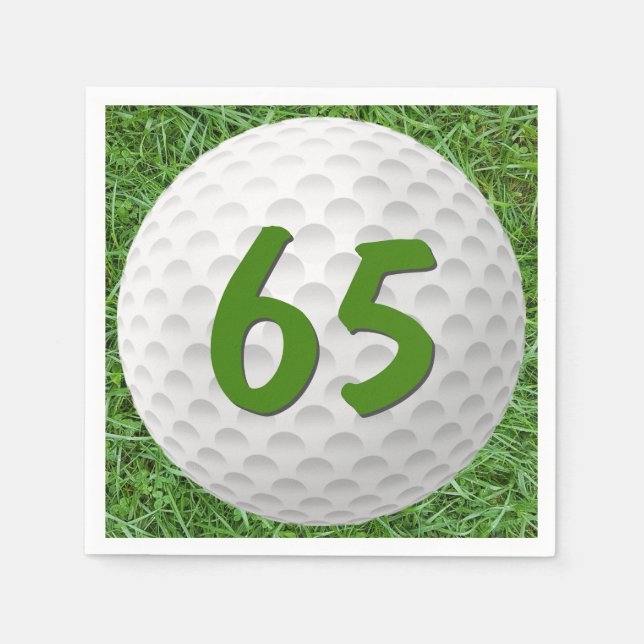 Golf Ball 65th Birthday  Napkins (Front)