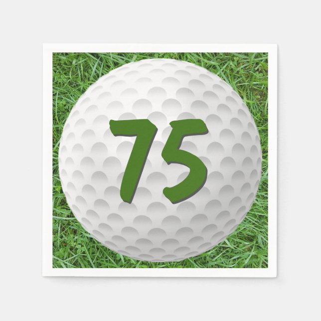 Golf Ball 75th Birthday Napkins (Front)
