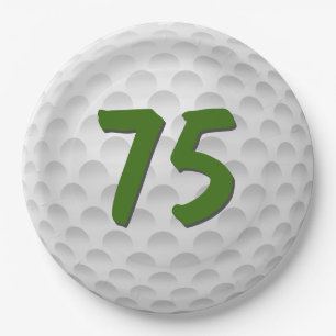 Golf Ball 75th Birthday  Paper Plate