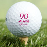 Golf ball 90 years custom golf ball 90th birthday<br><div class="desc">Golf ball 90 years custom golf ball 90th birthday. Celebrate your grandma's remarkable 90th birthday with this personalised '90 and Amazing' golf ball. Perfect for the golf-loving grandmother, this custom golf balls add a personal touch to her game, celebrating eight decades of wonderful memories. It's a unique and thoughtful gift...</div>