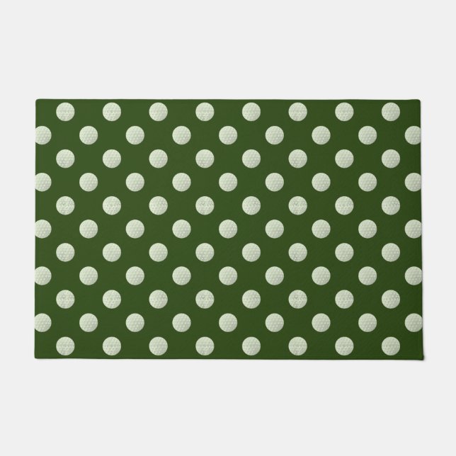 Golf ball all over on green for golfer    doormat (Front)