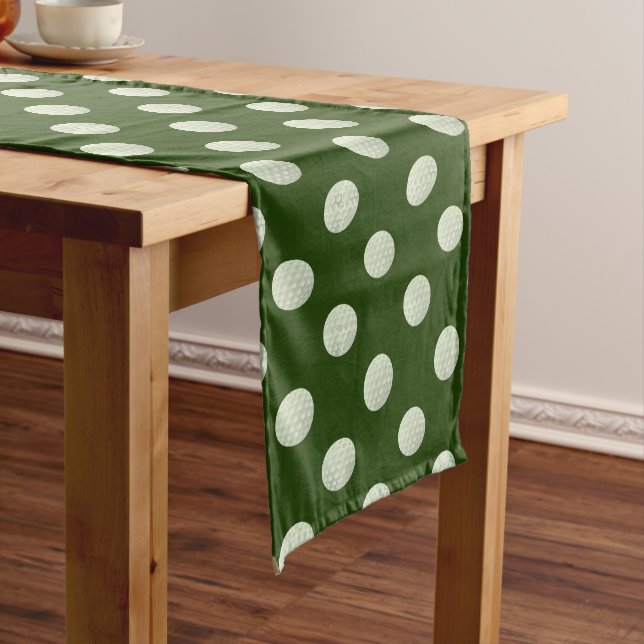 Golf ball all over on green for golfer   long table runner (In Situ)