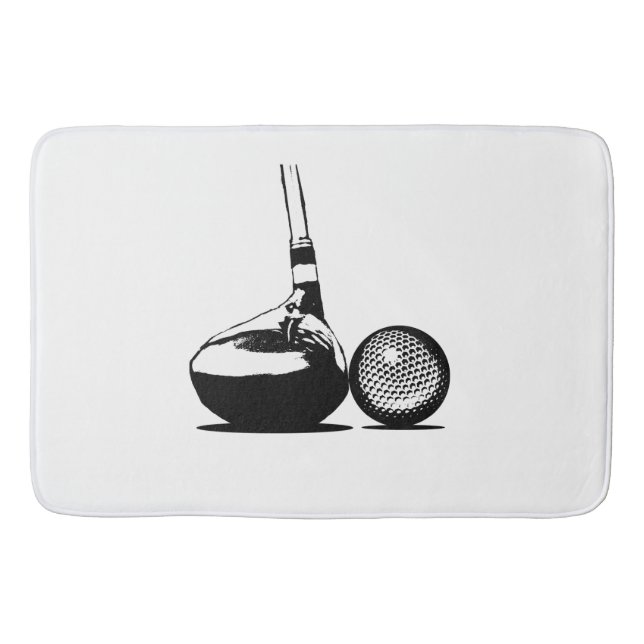 Golf Ball and Club Bath Mat (Front)