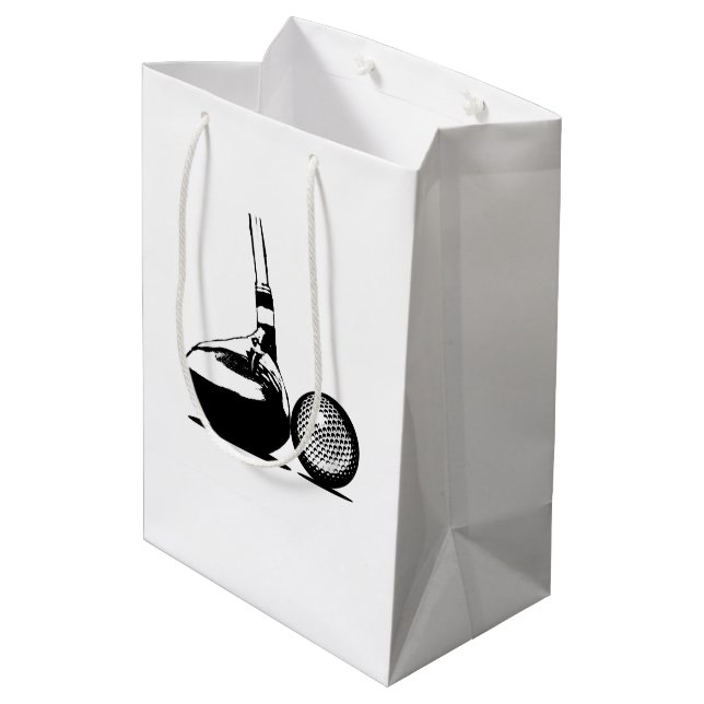 Golf Ball and Club Medium Gift Bag (Back Angled)