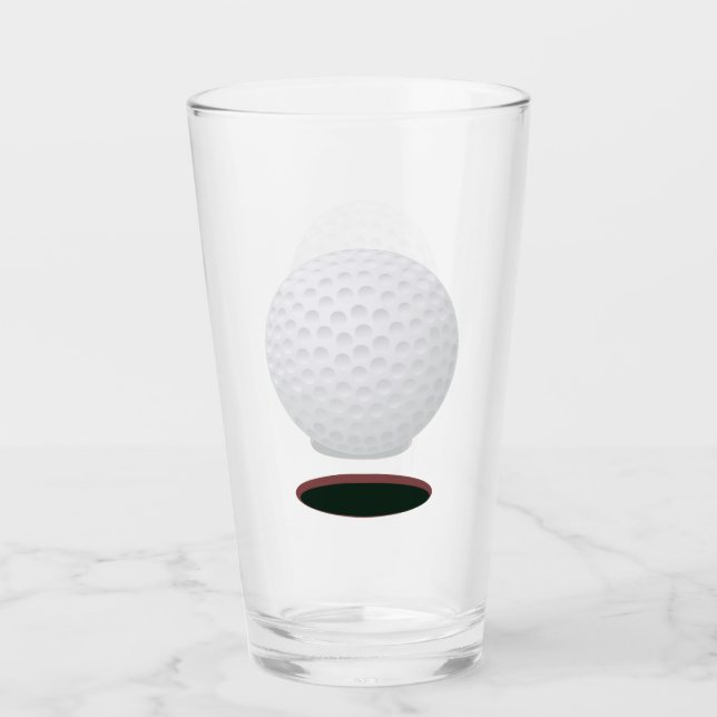 Golf Ball and Hole Drinking Glass (Front)