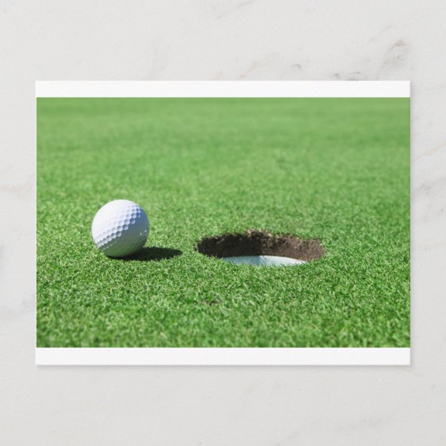 Golf Ball and Hole Postcard (Front)