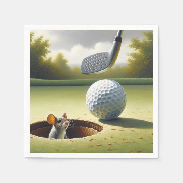 Golf Ball And Mouse Napkin (Front)