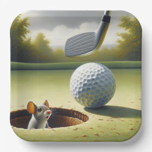 Golf Ball And Mouse Paper Plate