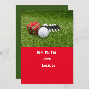 Golf ball and tee Happy New Year Par tee golfer Invitation