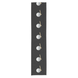 Golf ball and tee on Black  Short Table Runner