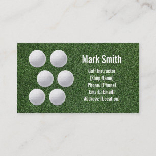 Golf Ball and Tee on Green Grass Business Card