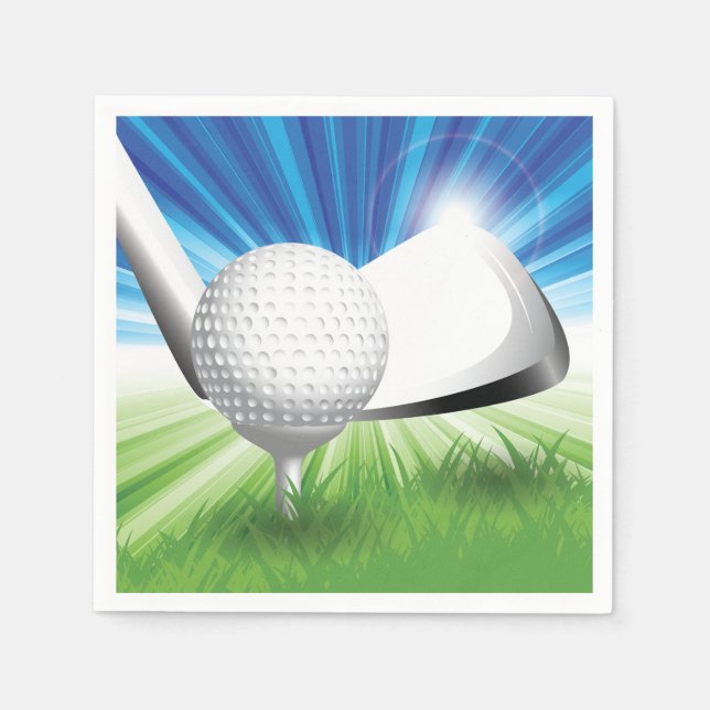 Golf Ball and Tee Paper Napkins (Front)