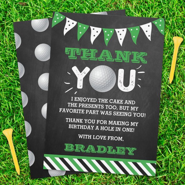 Golf Ball Any Age Birthday Thank You Card (Creator Uploaded)