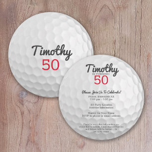 Golf Ball Birthday Party - 50th or Other Year Invitation