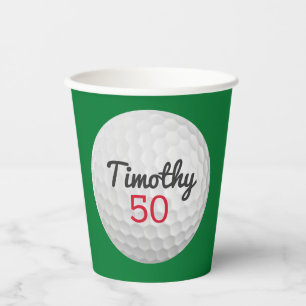 Golf Ball Birthday Party - 50th or Other Year Paper Cups