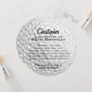 Golf Ball Birthday Party Invitation