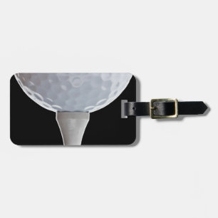Golf Ball Black Background Golfing Sports Template Luggage Tag
