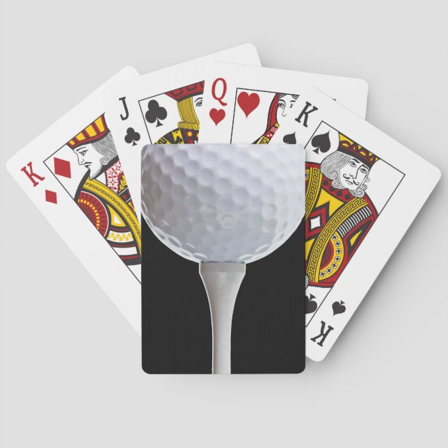 Golf Ball Black Background Golfing Sports Template Playing Cards (Back)