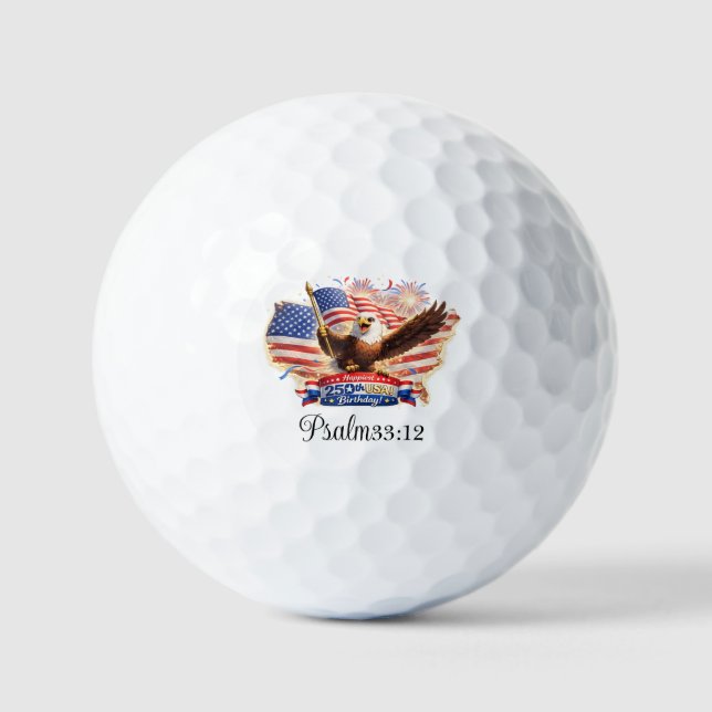 Golf Ball Blessed  Happy 250th Birthday USA! (Front)