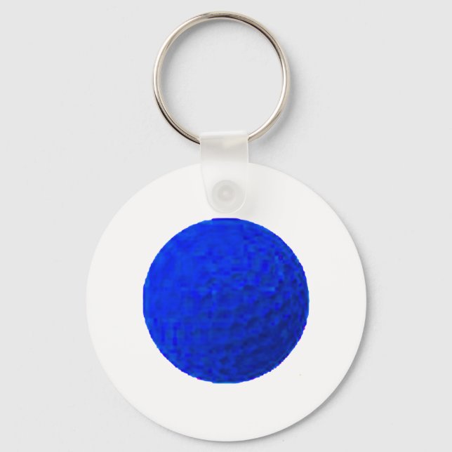Golf Ball Blue The MUSEUM Zazzle Gifts Key Ring (Front)
