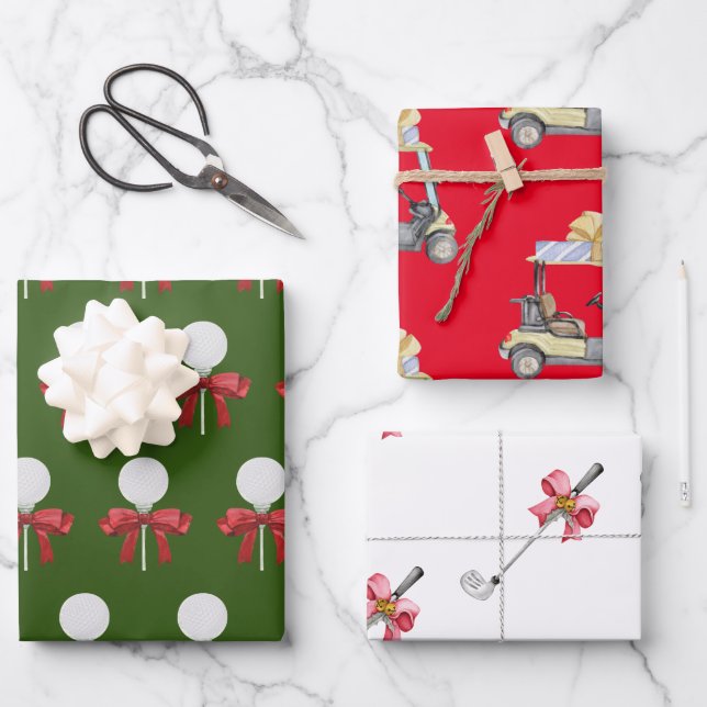 Golf ball cart iron for golfer wrapping paper sheet (Front)