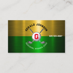 Golf Ball Centred Monogram Design Business Card