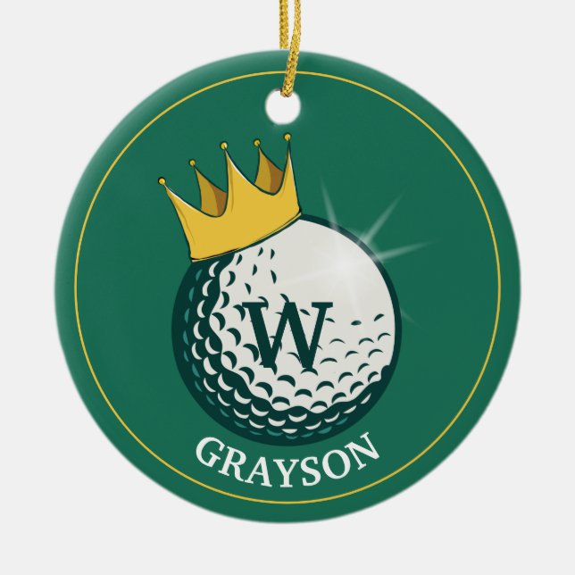 Golf Ball  Ceramic Tree Decoration (Front)