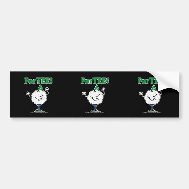 Golf Ball Character ParTEE! Bumper Sticker (Front)